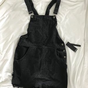 Black Overall/Dungaree Pinafore Dress